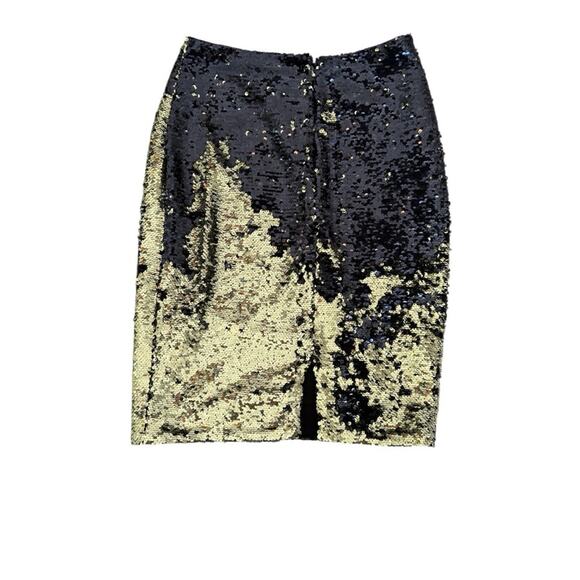 H&M Sz 6 Sequins Gold and Black Skirt Evening Party New Years Holidays - Picture 2 of 6